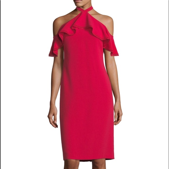 Shoshanna Size 8 New Red Stretch Crepe Dress - Picture 4 of 4